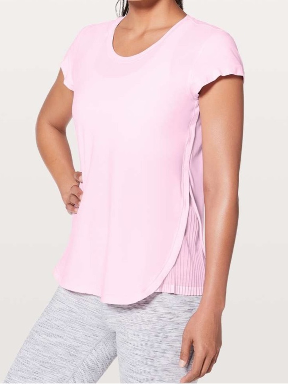 Lululemon Just Pleat It Short Sleeve Top in Pearl Pink *Size Medium